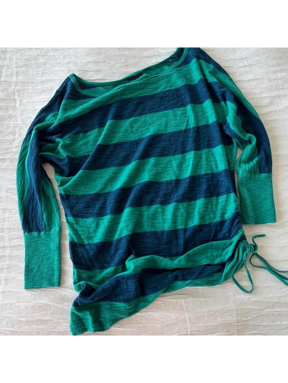 Express Women's Green and Navy Shirt